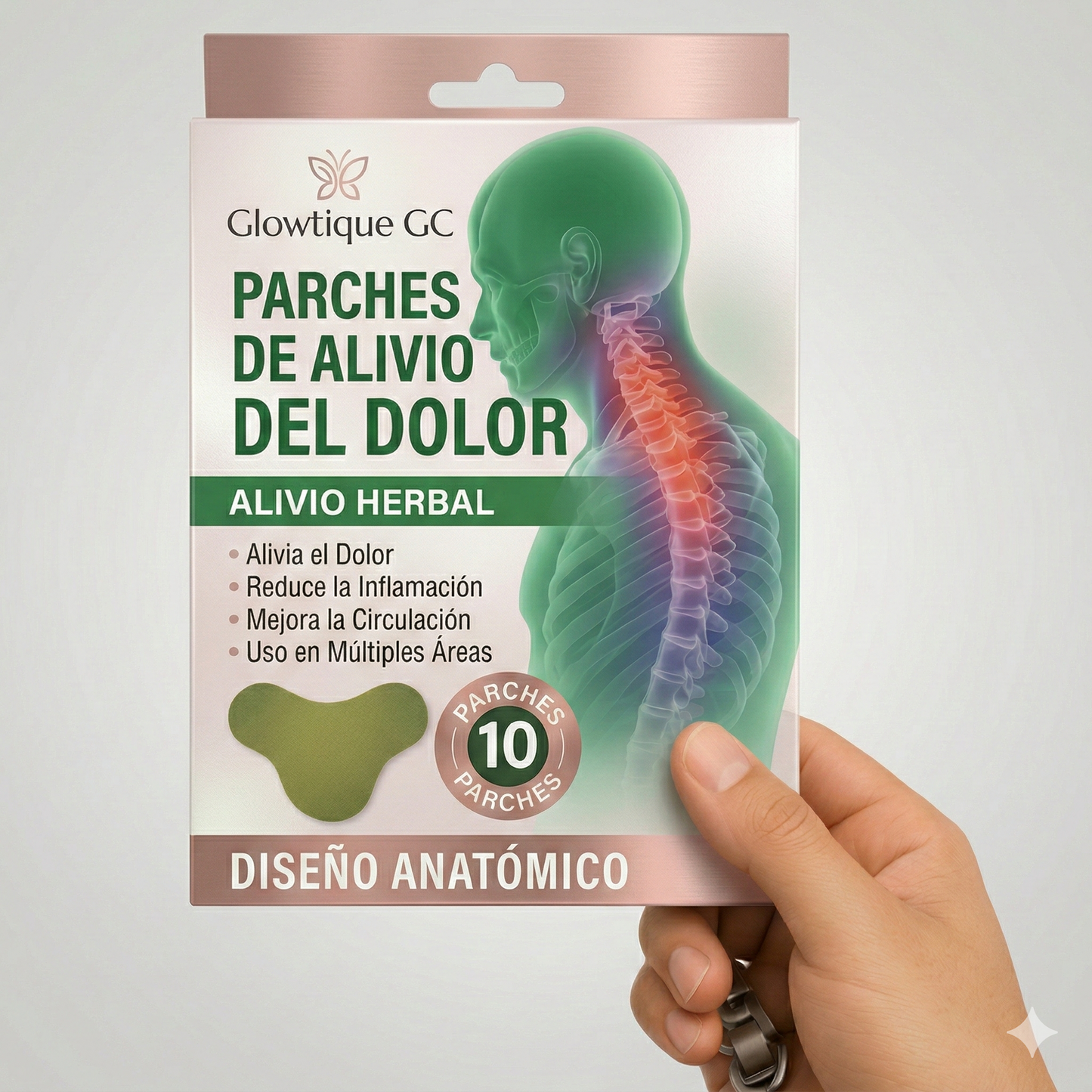Alivio Inmediato del Dolor en 15 Minutos con  Glowtique GC™ Parches