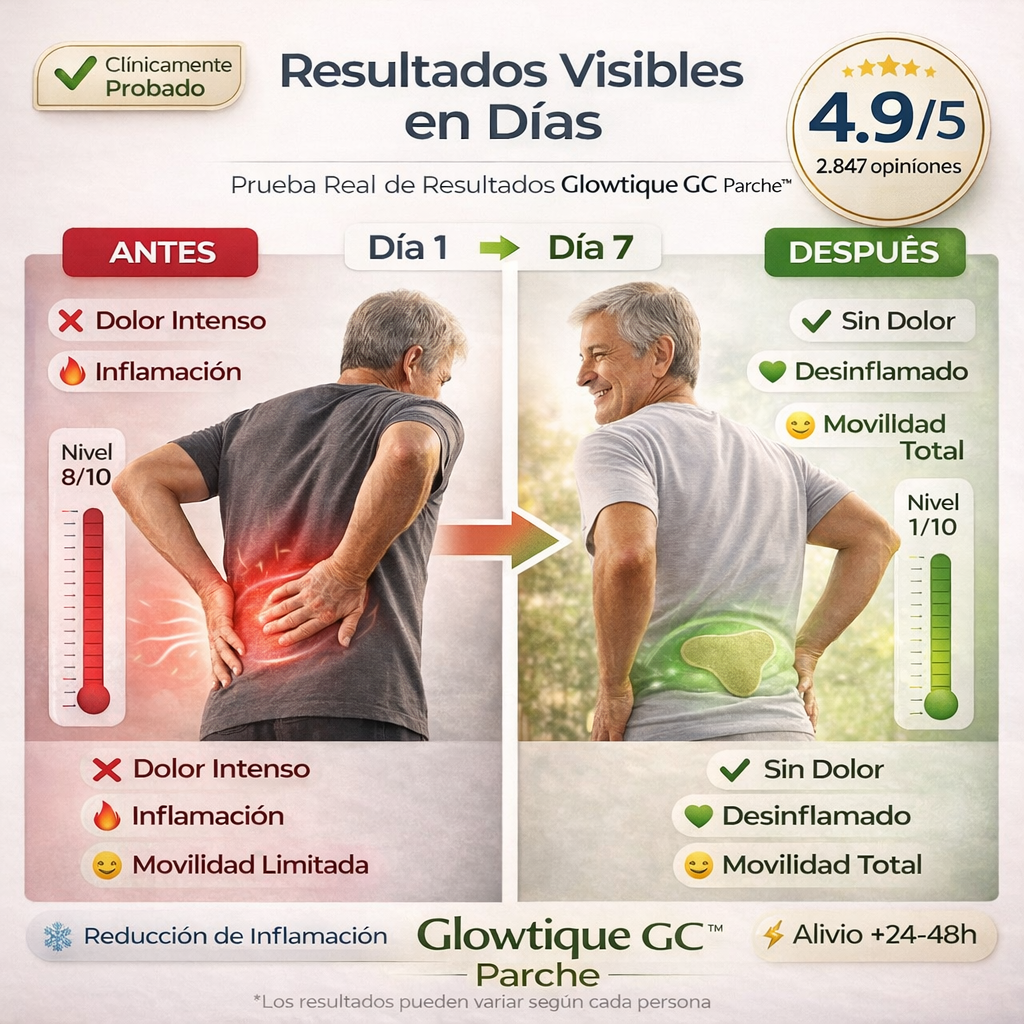 Alivio Inmediato del Dolor en 15 Minutos con  Glowtique GC™ Parches