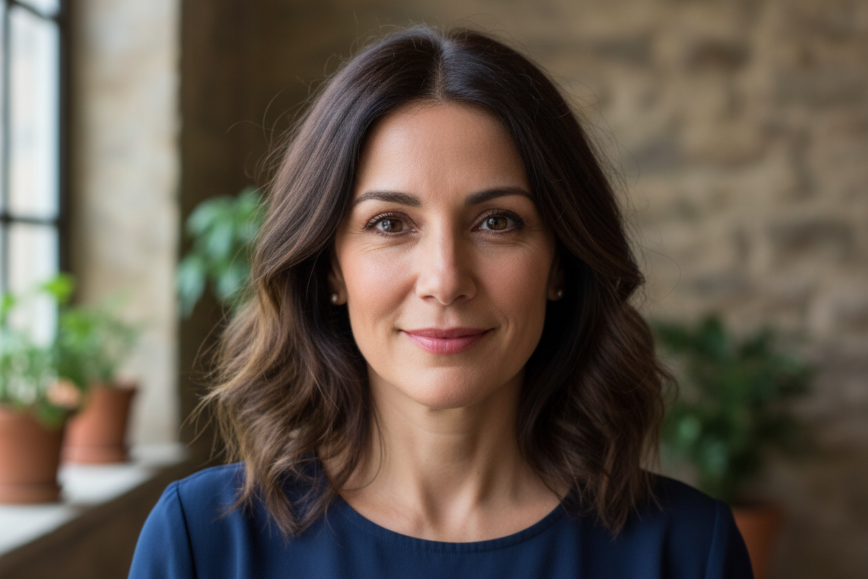 foto ultrarealista de mujer de 49 años de origen español su nombre es marta