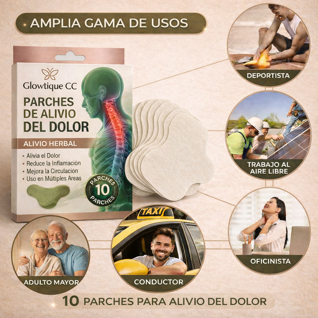 Alivio Inmediato del Dolor en 15 Minutos con  Glowtique GC™ Parches